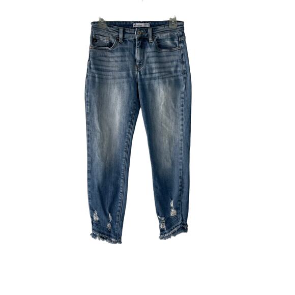 KanCan Denim - KanCan Women's Size 27‎ Cropped Medium Wash Frey Hem Jeans